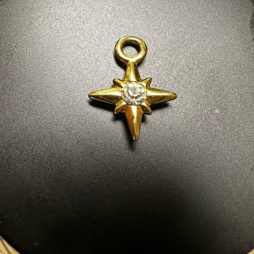 Gold Star Pendant with Crystal Accent
